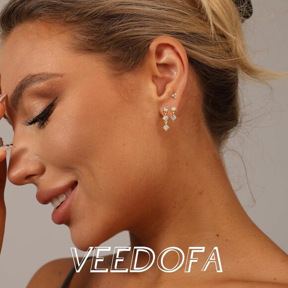 🆕 Women Gold Small Hoop Earrings Trendy Chunky Multiple Piercing Jewelry Gift - Picture 2 of 7